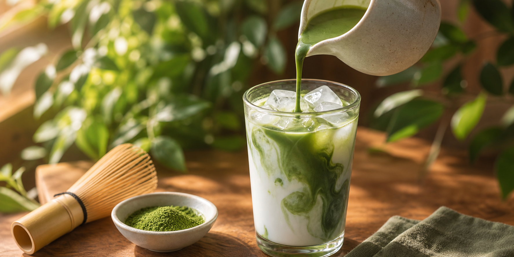 Iced matcha latte