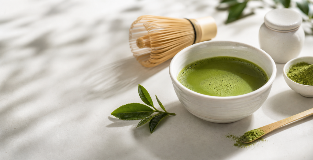 Premium matcha bowl with bamboo whisk